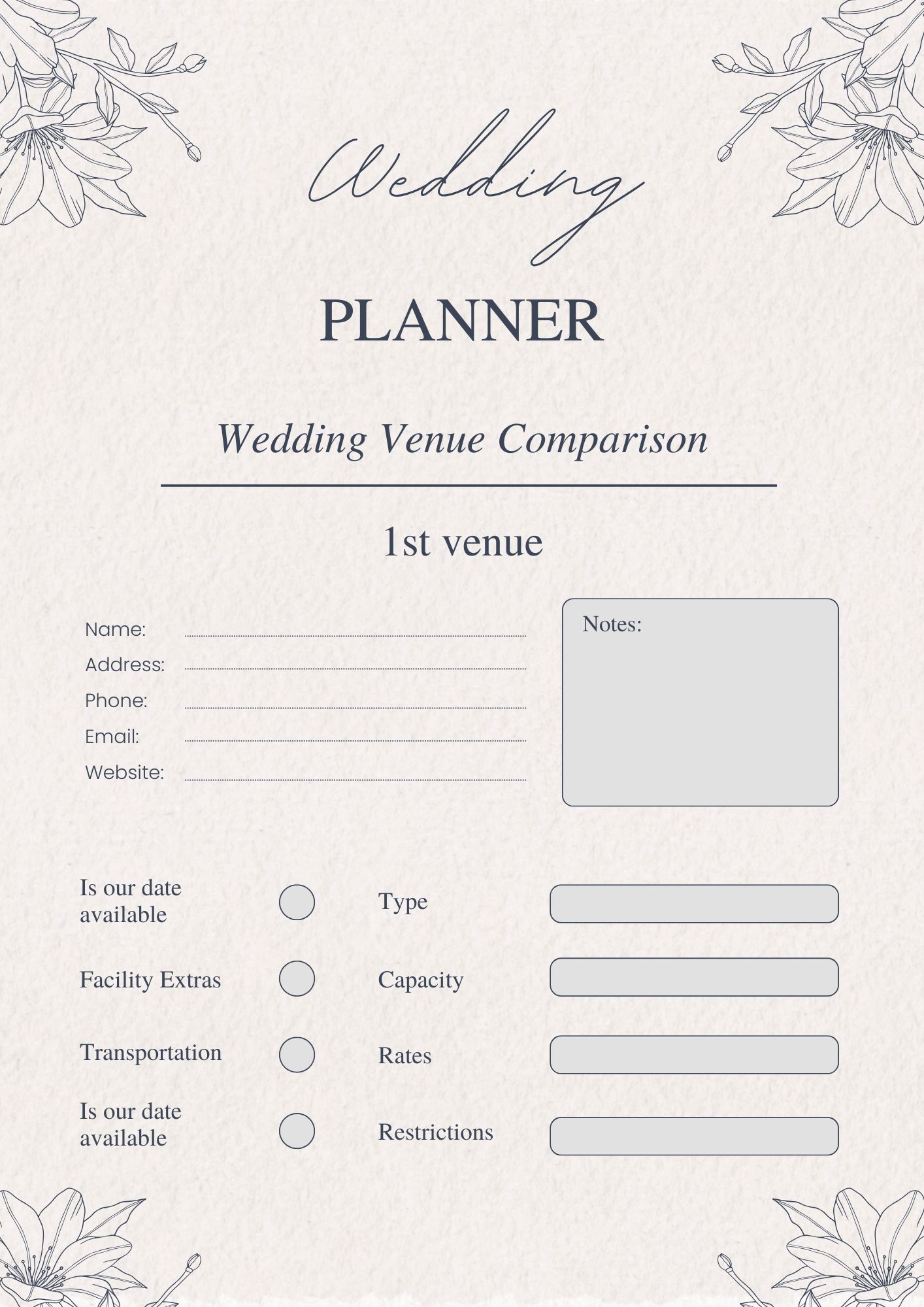 Wedding Planner Template