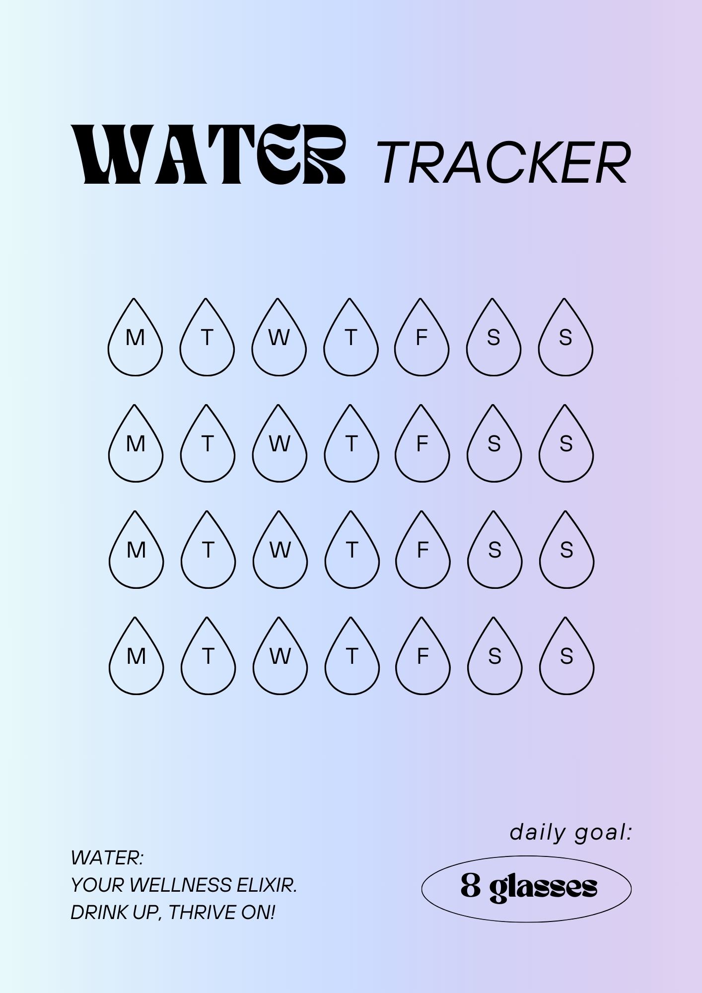 Water Intake Tracker Template