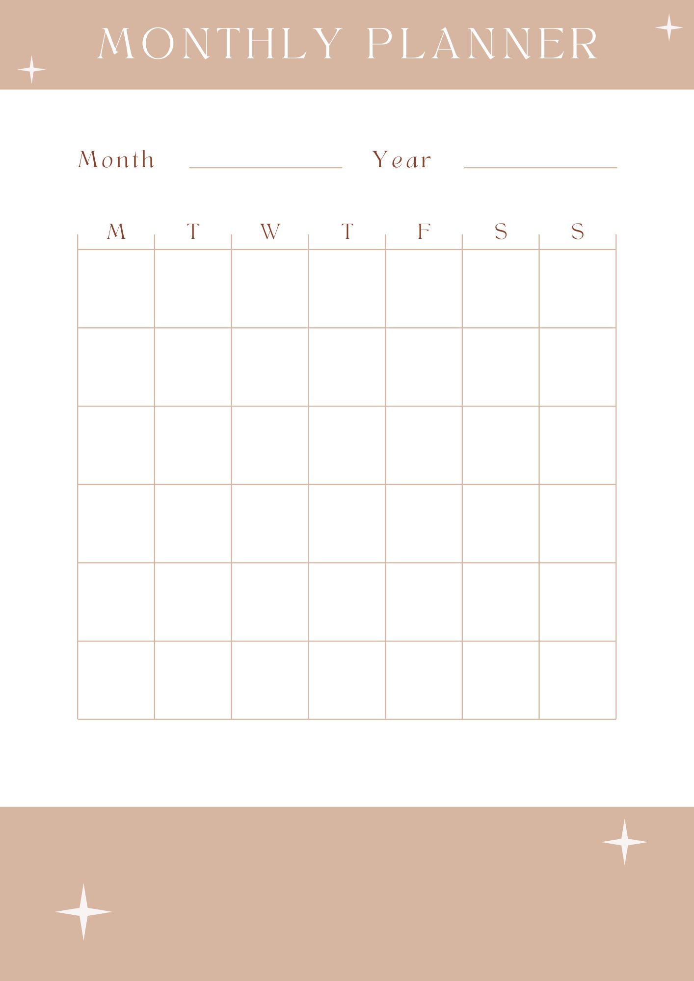 Monthly Calendar Template