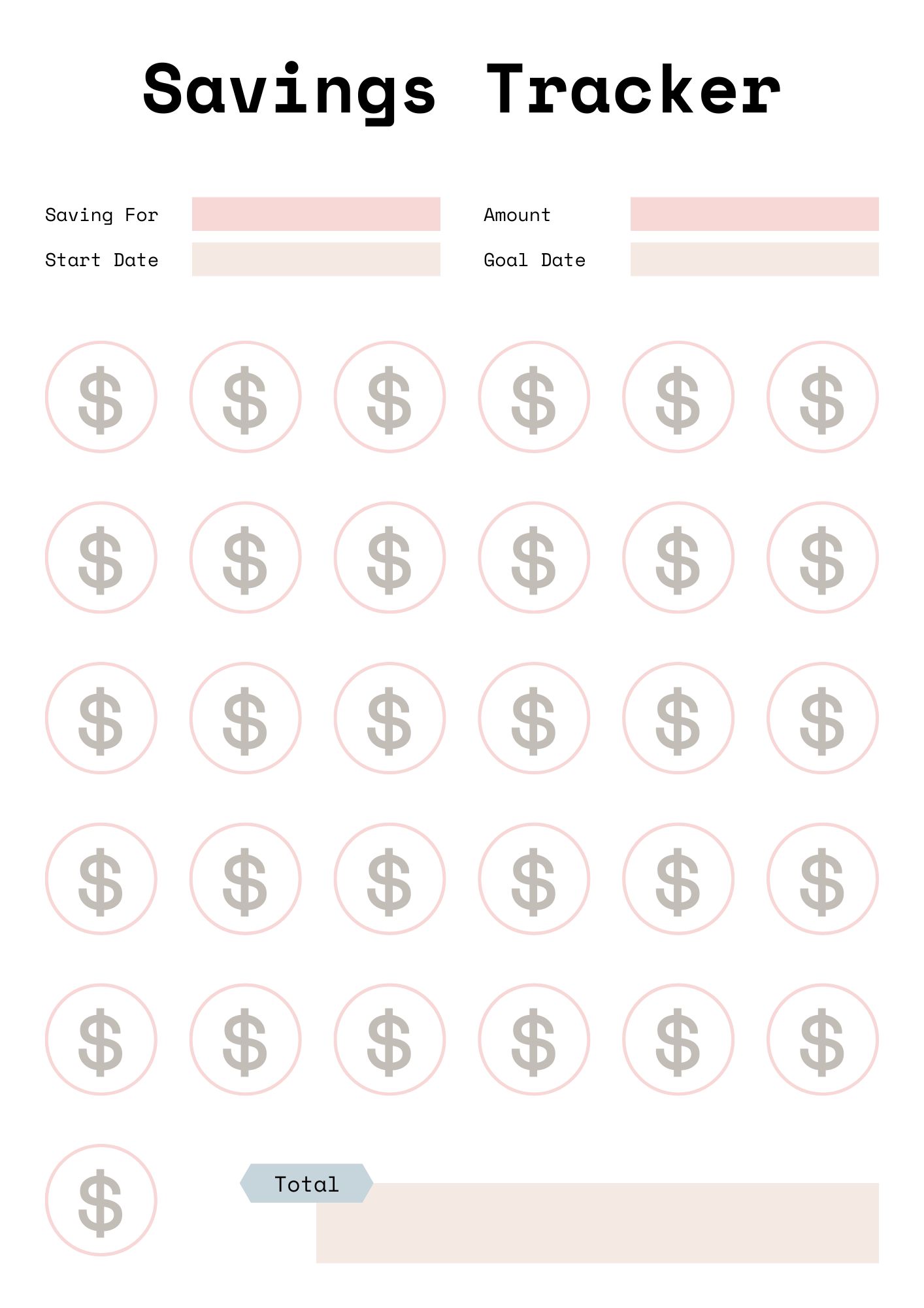Savings Goal Tracker Template