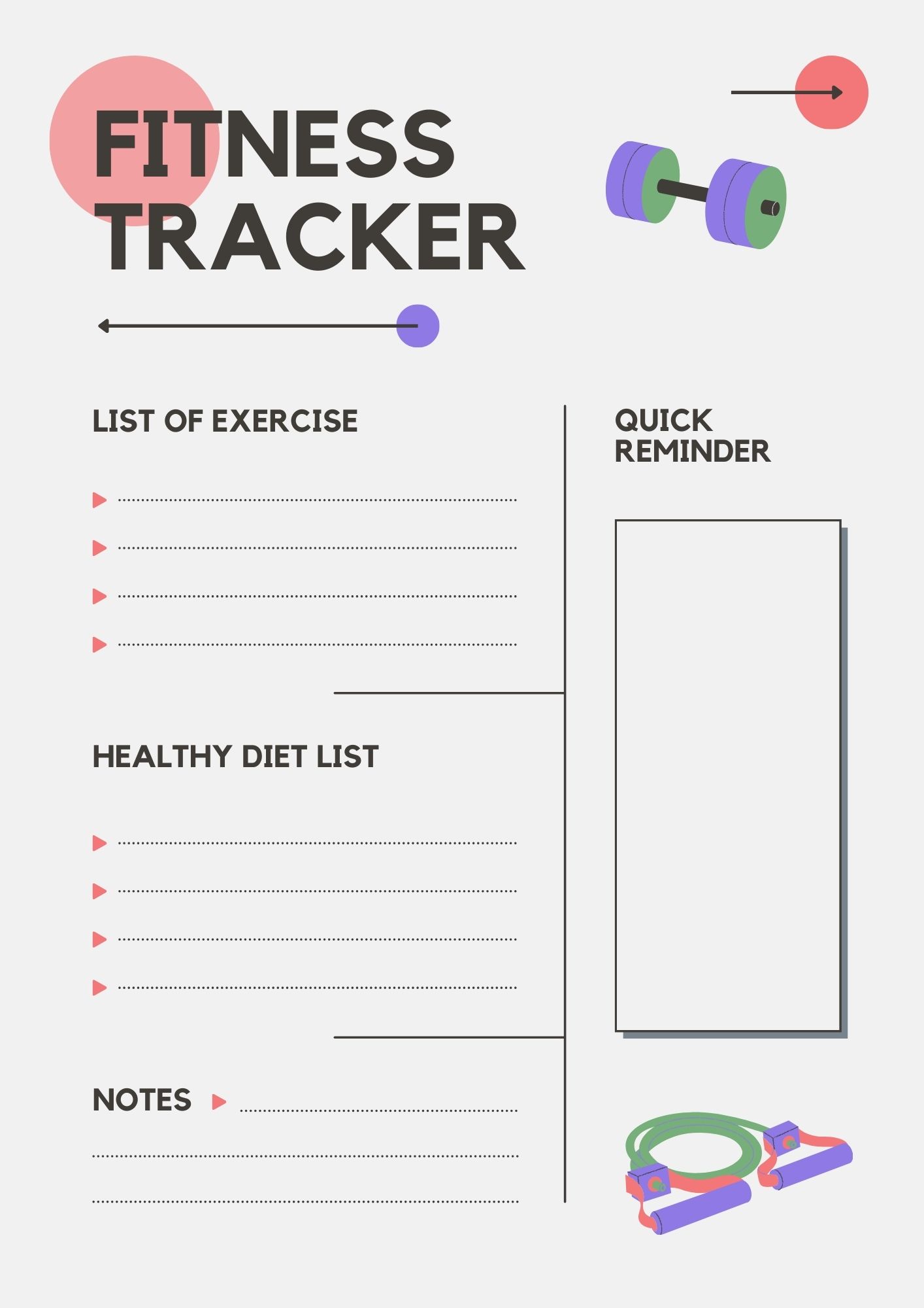 Fitness Progress Tracker Template
