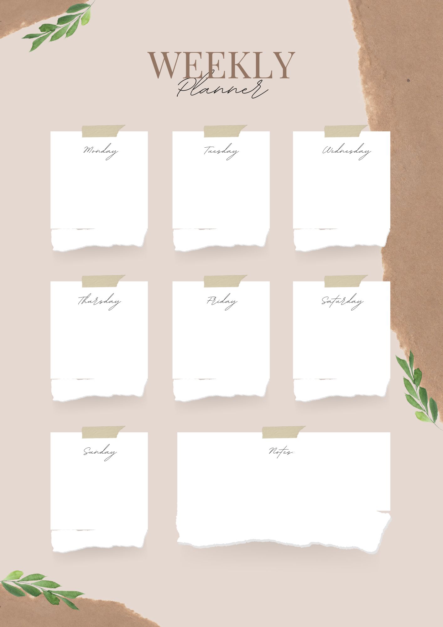 Weekly Schedule Template